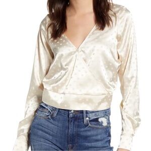 Good American Women’s The Tempest Dotted Blouse XS NWT